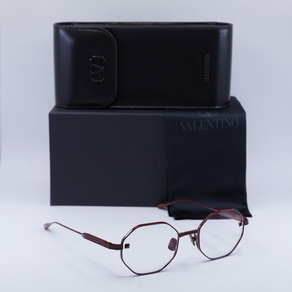 Valentino V-STUD VLX-122B Geometric Eyeglasses - Bordeaux 52mm - Picture 7 of 10